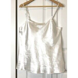 Mark. by Avon White Satiny Camisole Womens XXL/TTG Adjustable Straps Minimalist